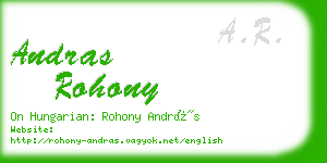 andras rohony business card